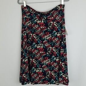 Lularoe women XL Azure a-line skirt printed